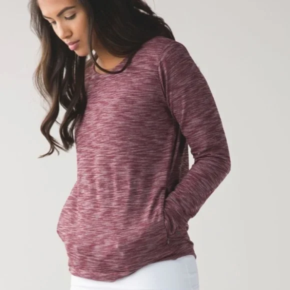 Lululemon &go City Pullover Heathered Bordeaux Drama 4 - Picture 9 of 17